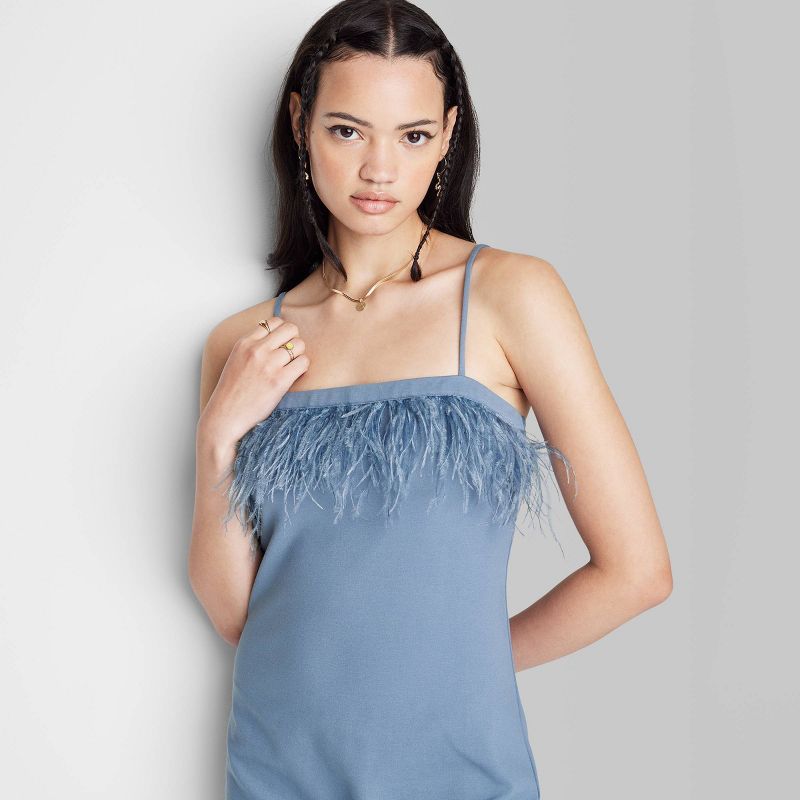 Women's Sleeveless Feather Trim Bodycon Dress - Wild Fable™ | Target