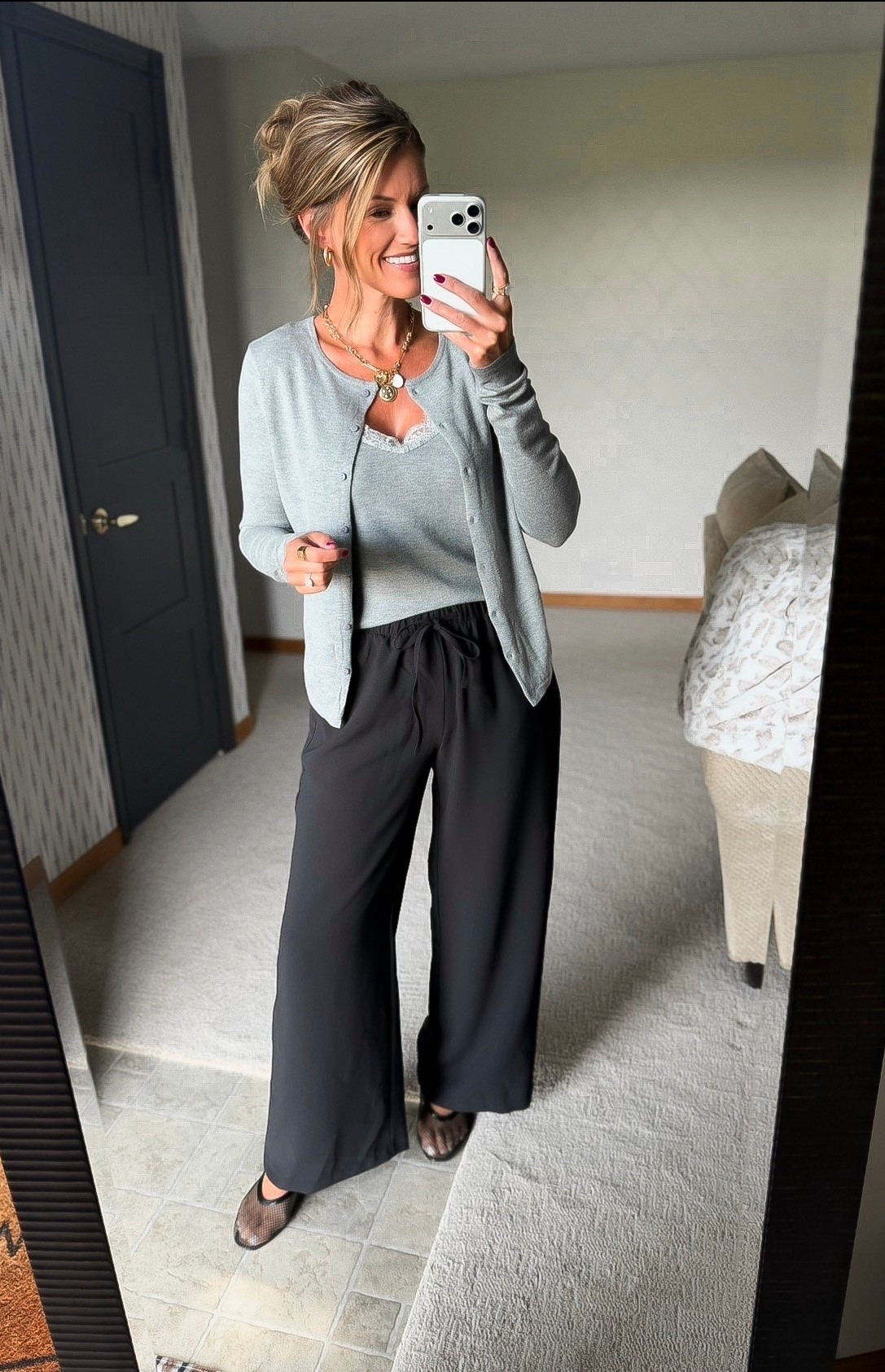 Aritzia look for less pants from Amazon now available in length options. 
Cardigan set/ small
Pants/ medium regular length

#LTKOver40 #LTKSeasonal #LTKSaleAlert