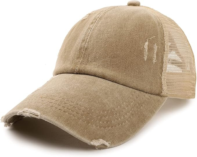 Distressed Vintage Mesh Dad Hat Plain Baseball Cap Low Profile Unconstructed Trucker Messy High B... | Amazon (US)
