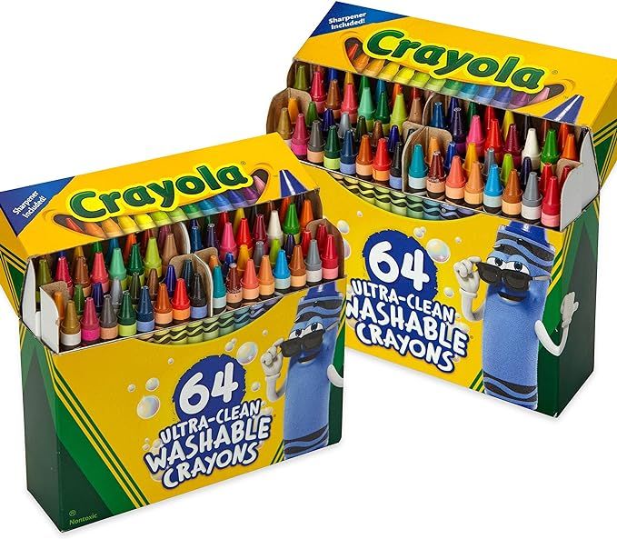 Crayola 64ct Ultra Clean Washable Crayons, 2 Pack Bulk Crayon Set, Gift for Kids | Amazon (US)