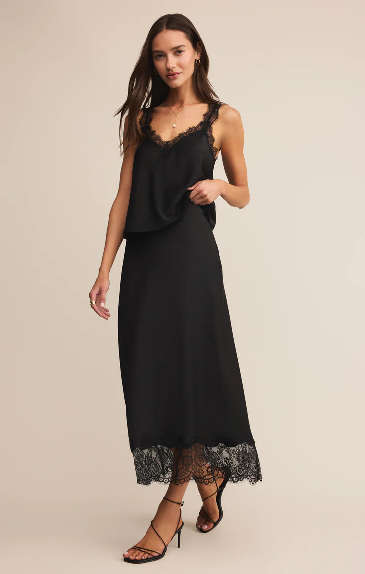 Cinder Lace Satin Midi Skirt | Z Supply