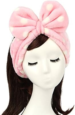 Shintop Women Fashion Lovely Soft Carol Fleece Bowknot Bow Makeup Cosmetic Shower Elastic Hair Ba... | Amazon (US)
