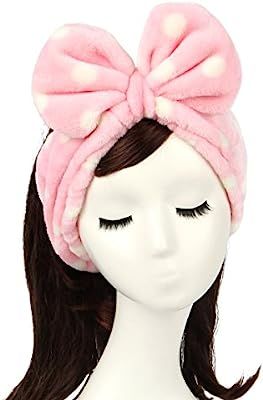 Shintop Women Fashion Lovely Soft Carol Fleece Bowknot Bow Makeup Cosmetic Shower Elastic Hair Ba... | Amazon (US)