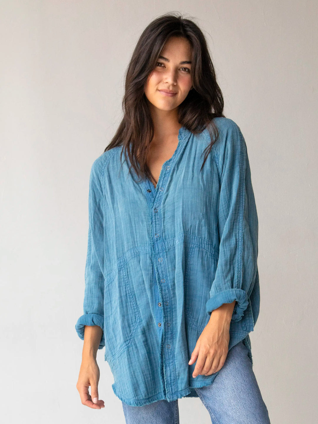 Laid Back Cotton Button Down Top | Natural Life