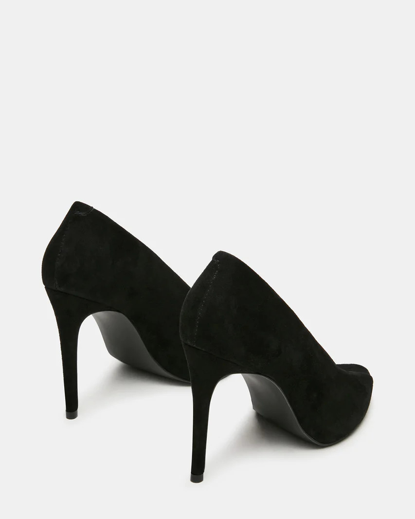 SANTINO Black Suede Open Peep-Toe Stiletto PVC Strap Women's Heel | Steve Madden (US)