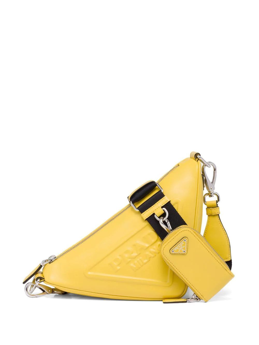 Prada Triangle Leather Shoulder Bag - Farfetch | Farfetch Global