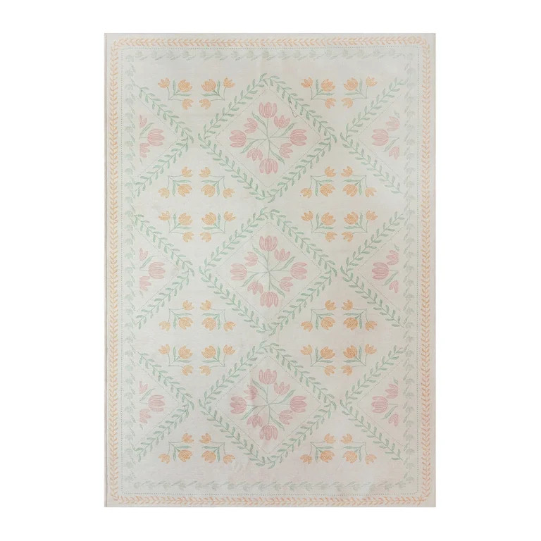 Better Homes & Gardens Blush Soliel Floral 7' x 10' Area Rug | Walmart (US)