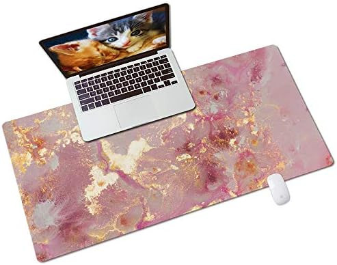 QIYI Large Mouse Pad, Cute Pink Desk Mat for Desktop, Women Girls PU Leather Waterproof Gaming Mo... | Amazon (US)