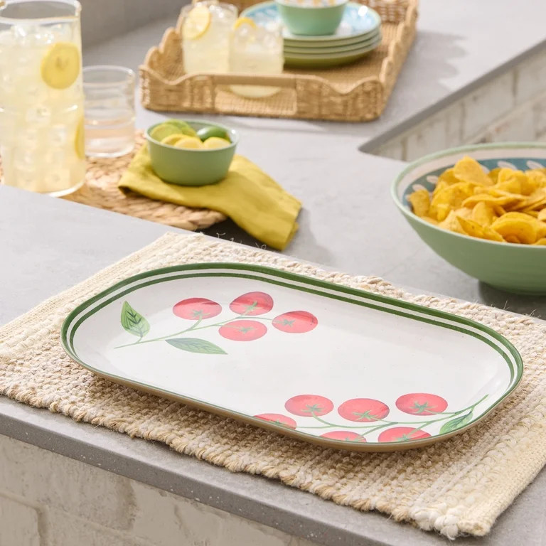 Better Homes and Gardens Bamboo Melamine Tomato Serve Tray | Walmart (US)