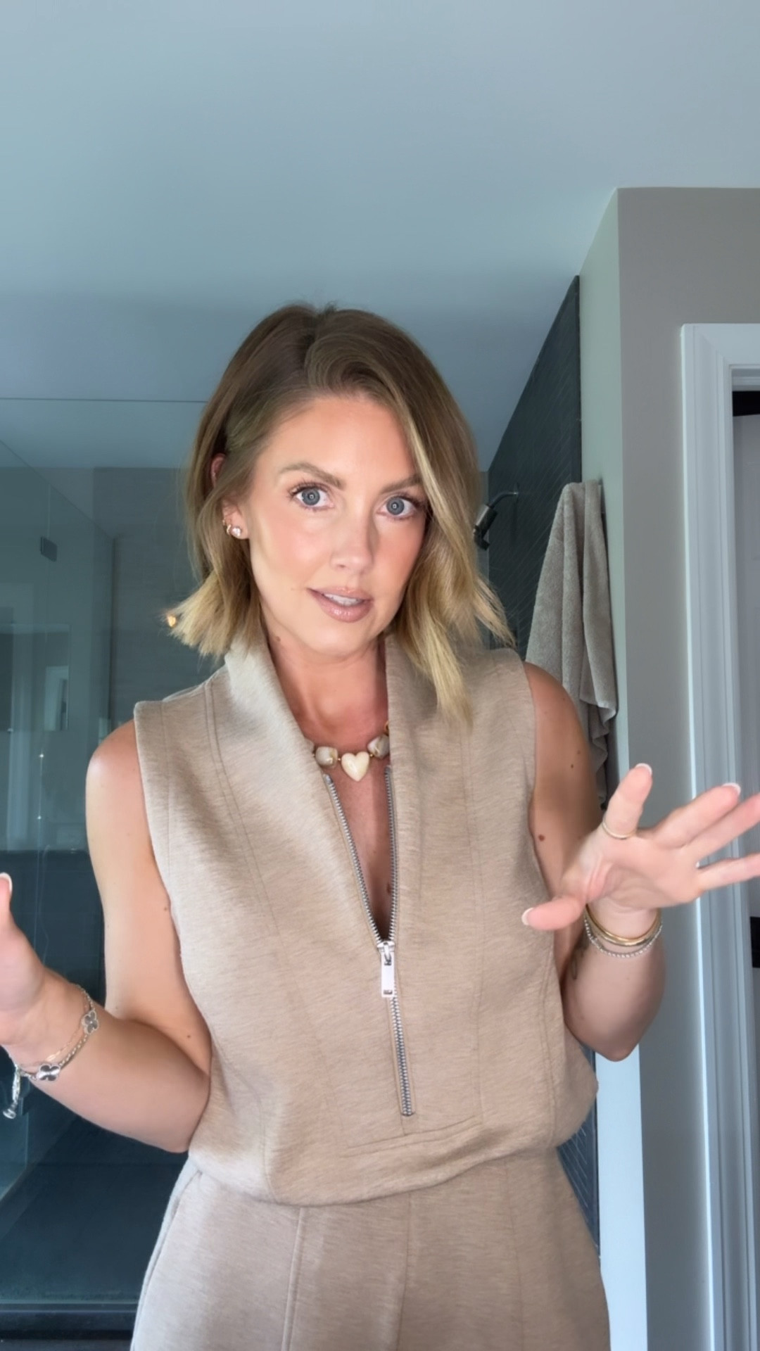 XS petite on the Spanx jumpsuit 
Code ALMOSTREADYXSPANX for new customers! 

#LTKootd #LTKPetite #LTKOver40