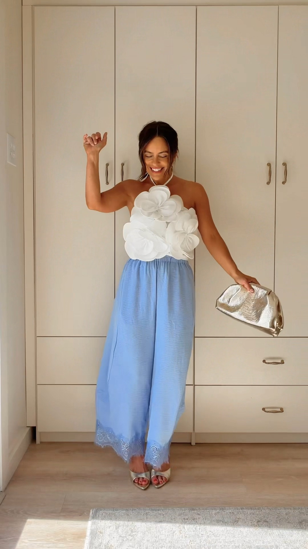 Amazon fashion find 💙 The prettiest girls’ night and date night outfit! This floral halter top paired with these flowy lace-trim pants is such a chic summer look. I’m wearing an XS in the top and a Small in the pants. Linking everything from Amazon below!

Amazon fashion • summer outfit • date night outfit • girls night outfit • vacation outfit • resort wear • floral top • blue pants • wedding guest outfit • vacation style • coastal chic

#LTKootd #LTKgrwm #LTKPetite