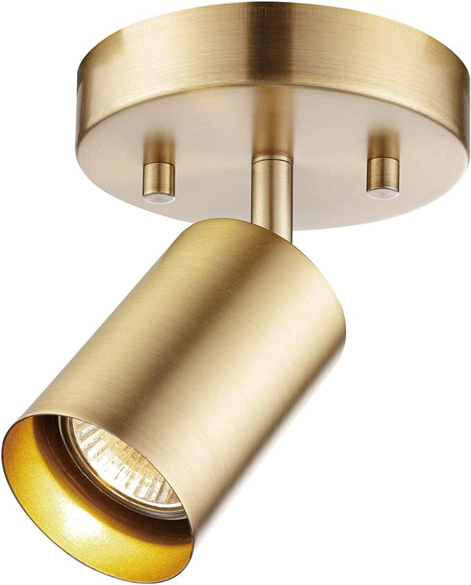 Globe Electric 59765 Pratt 1-Light Track Lighting Spotlight, Matte Brass, Gold | Amazon (US)