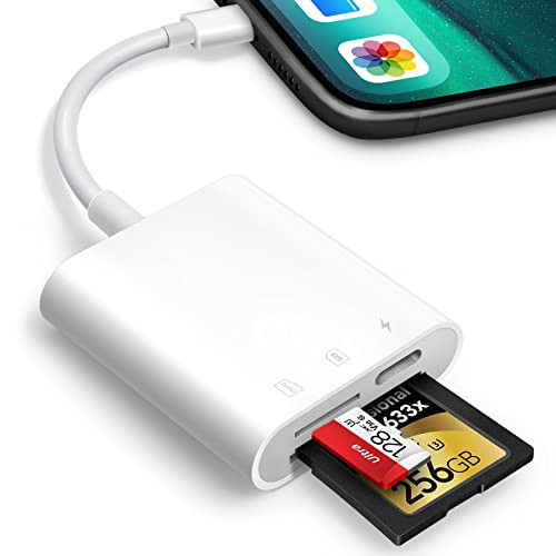 SD Card Reader for iPhone iPad, Oyuiasle Digital Trail Camera SD Card Viewer with Dual Slot for M... | Amazon (US)
