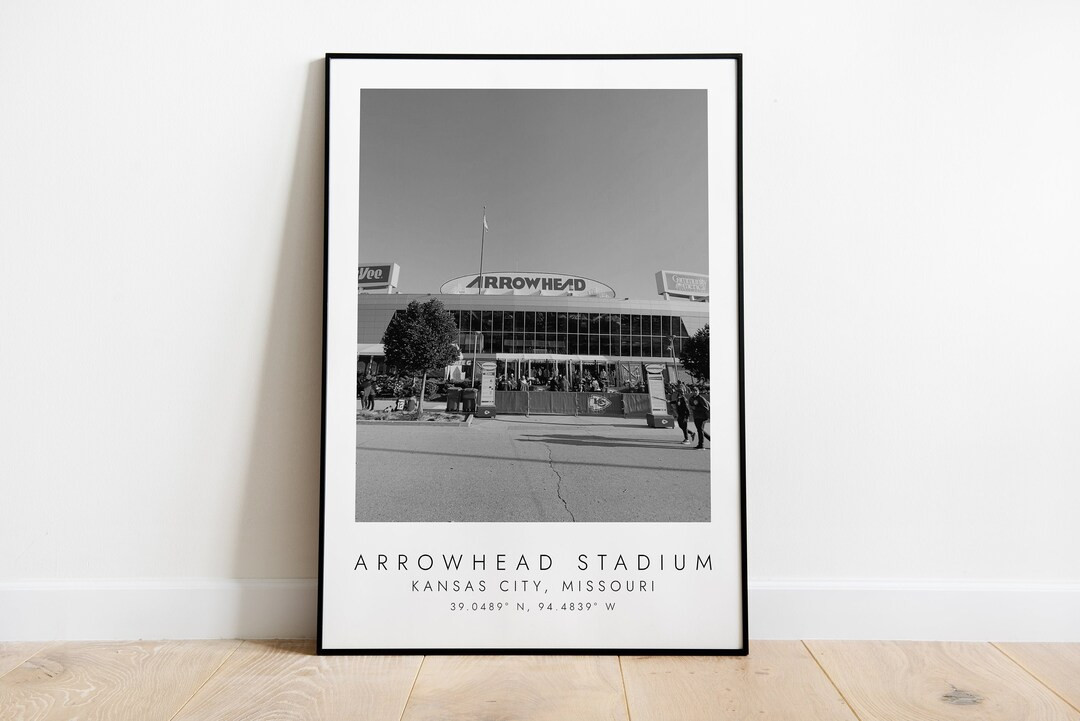 ARROWHEAD STADIUM Kansas City Chiefs Print for Football Lovers Black and White Art Coordinates Pr... | Etsy (US)