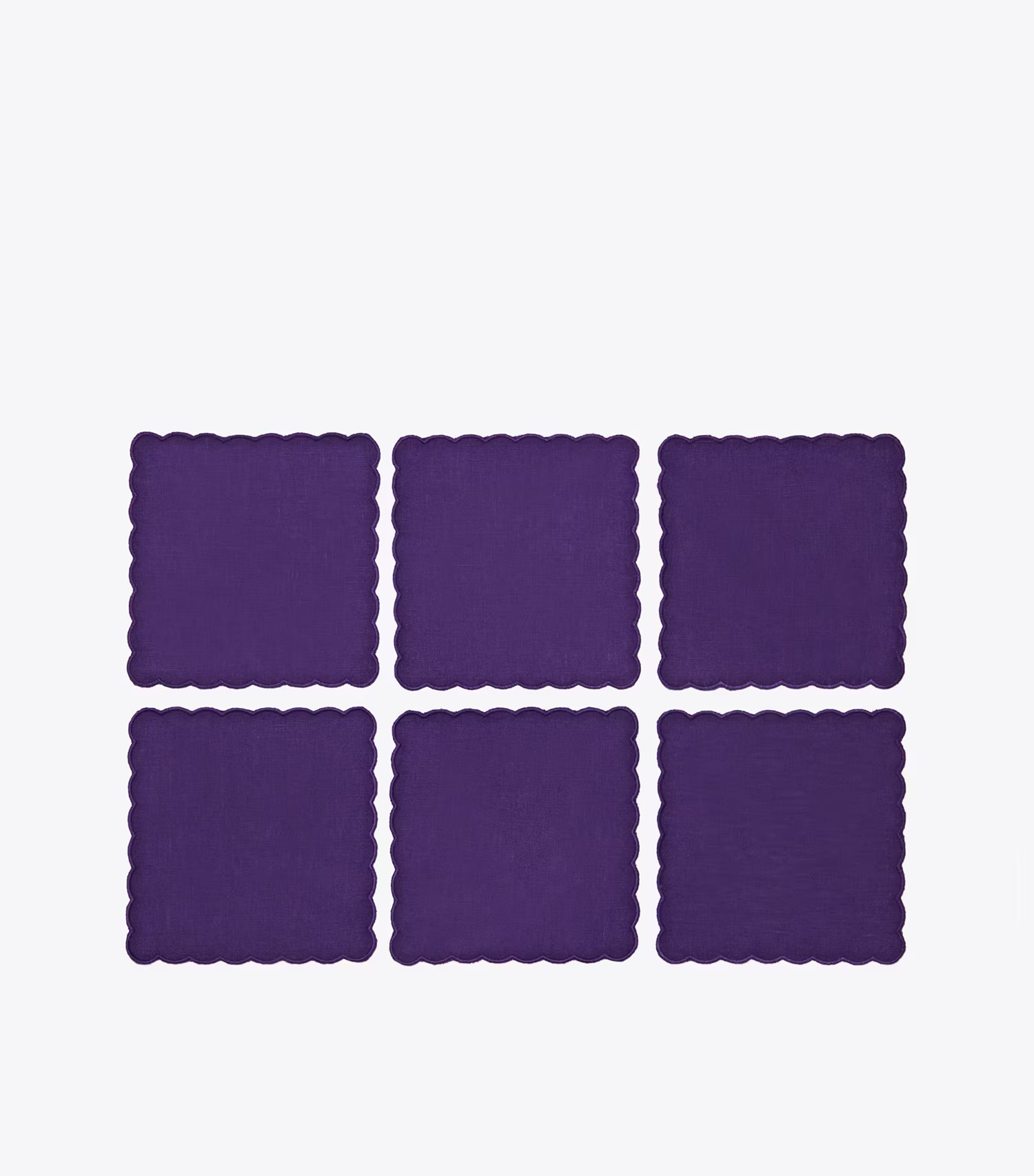 Scalloped Cocktail Linen Napkin, Set of 6: Women's Designer Linens | Tory Burch | Tory Burch (US)