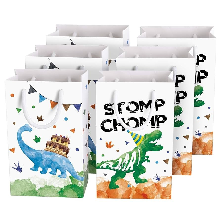 WERNNSAI Watercolor Dinosaur Party Bags - 16 Pack Dinosaur Party Favor Bags for Boys Kids Dino Th... | Amazon (CA)