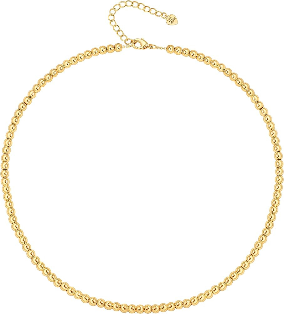 Aobei Pearl 18K Gold Plated Paperclip Chain Choker Satellite Chain Freshwater Cultured Biwa Pearl... | Amazon (US)
