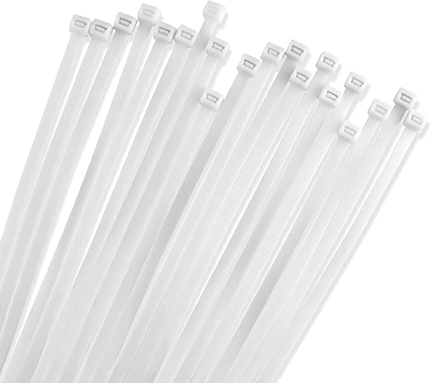 12" White Zip Cable Ties (100 Pack), 40lbs Tensile Strength - Heavy Duty, Self-Locking Premium Ny... | Amazon (US)