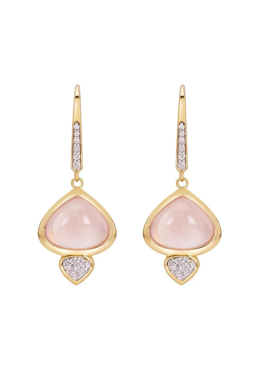 Rose Quartz Diamond Trisolina Drop Earrings | MARINA B | Marissa Collections