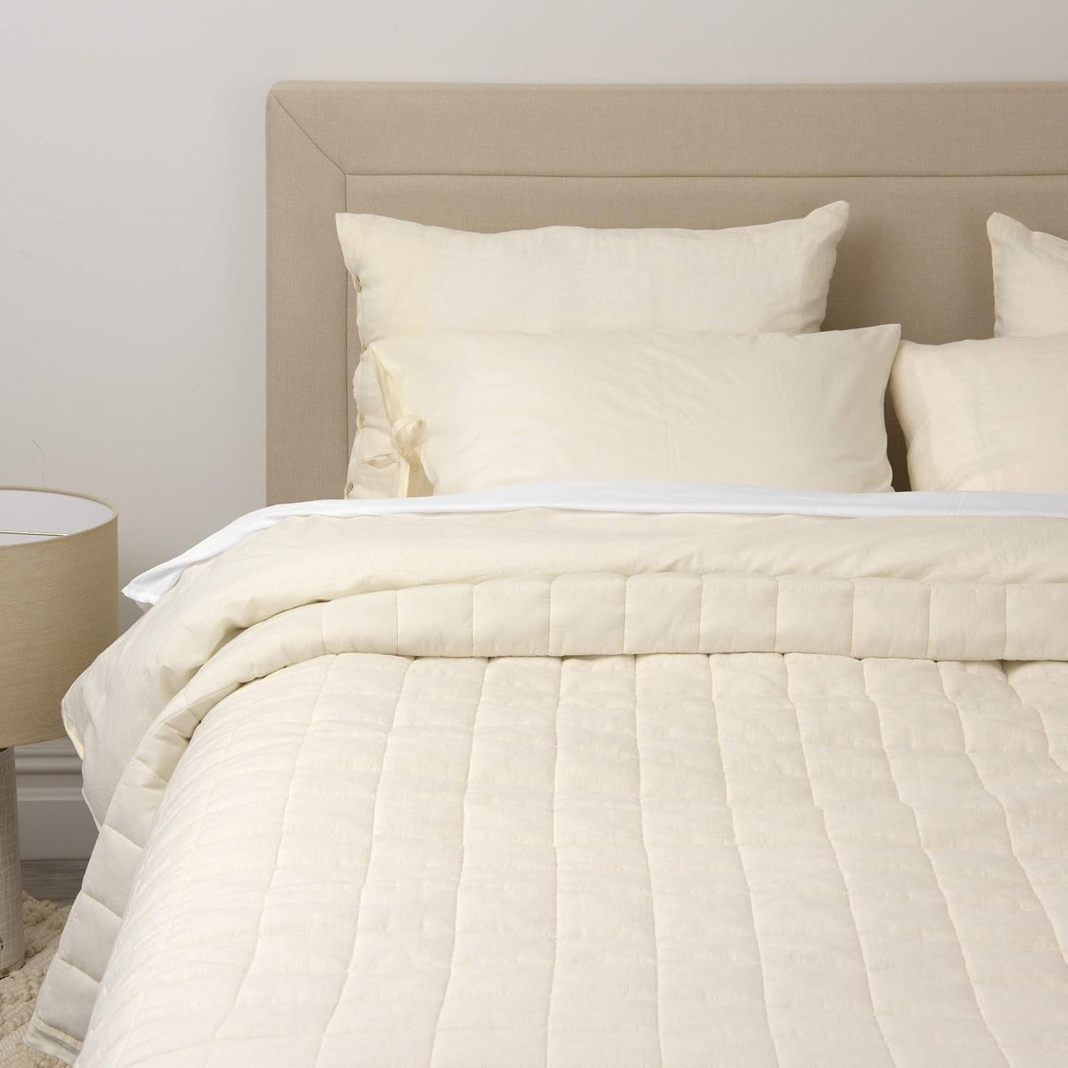 Best Home Fashion Linen and Cotton Diamond Quilt | Amazon (US)