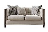 Acanva Luxury Tuxedo Linen-Like Tufted with Nailhead Trim Living Room Sofa, 66”W Loveseat, Cream | Amazon (US)