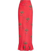 Ruffle Power Pareo Petit Palm Red | Size: 1 | Color: Petit Palm Red | Curio