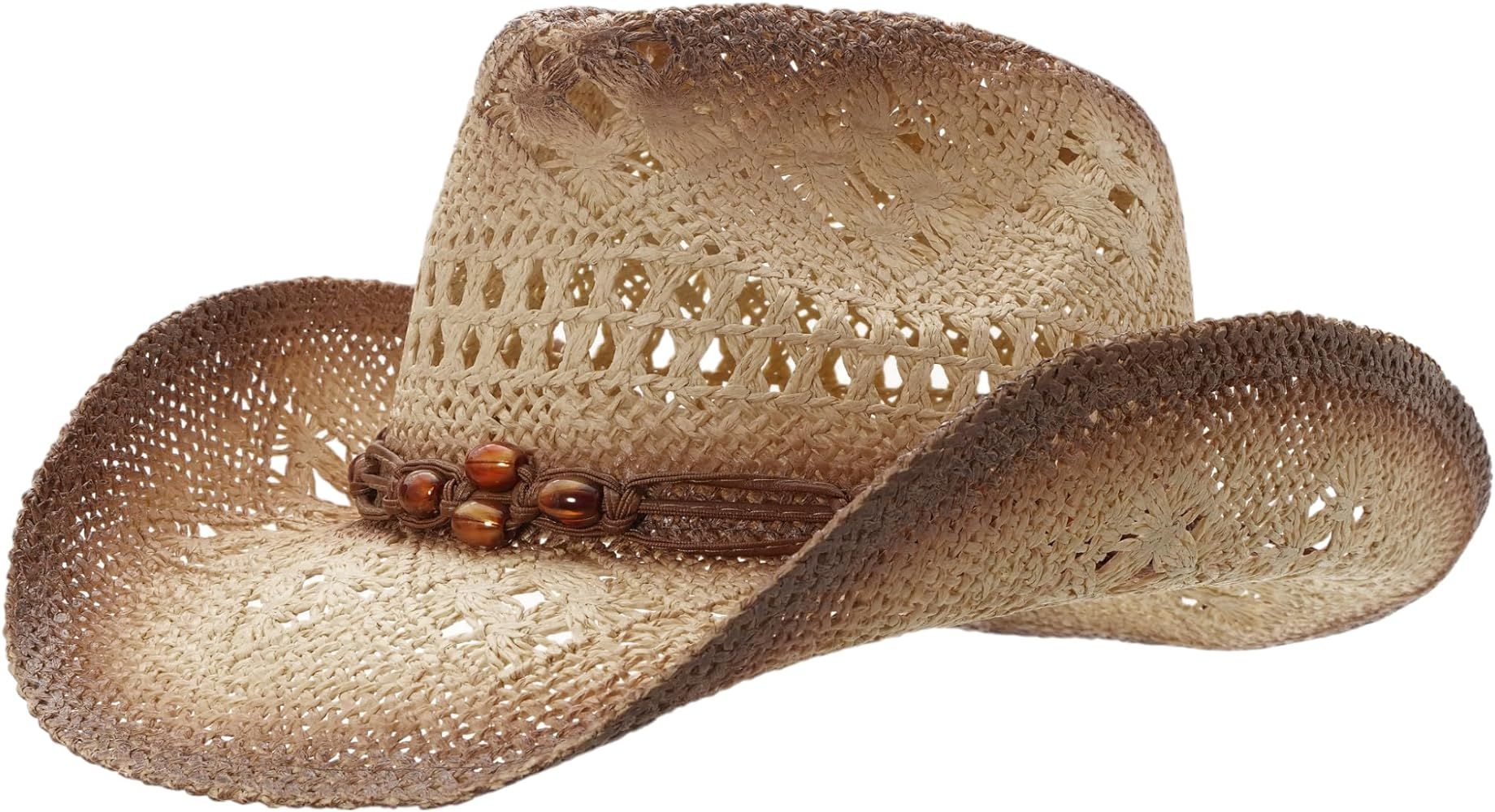 grinderPUNCH Western Outback Cowboy Hat Men's Women's Style Classic Straw Western Cowgirl Hat | Amazon (US)