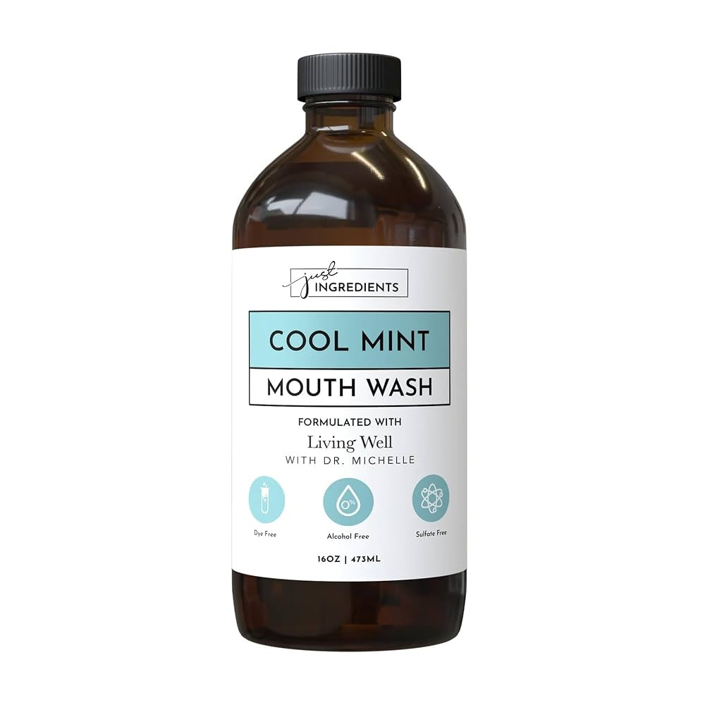 JUST INGREDIENTS Cool Mint Remineralizing Mouthwash | Hydroxyapatite & Colloidal Silver Formula |... | Amazon (US)