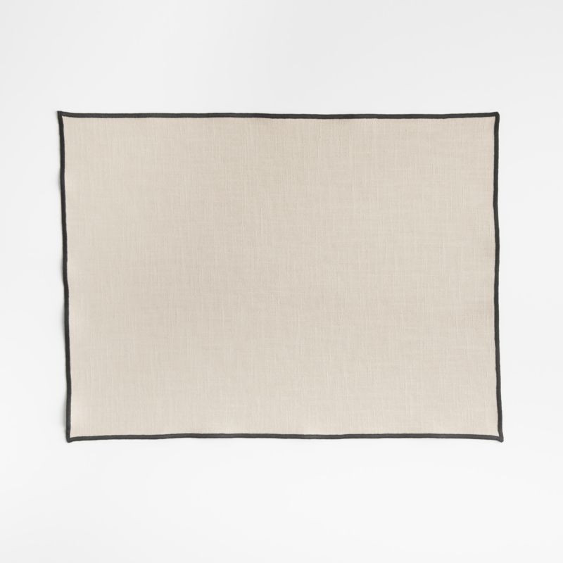 Mercer Merrow-Stitch Warm Natural Organic Cotton Placemat + Reviews | Crate & Barrel | Crate & Barrel