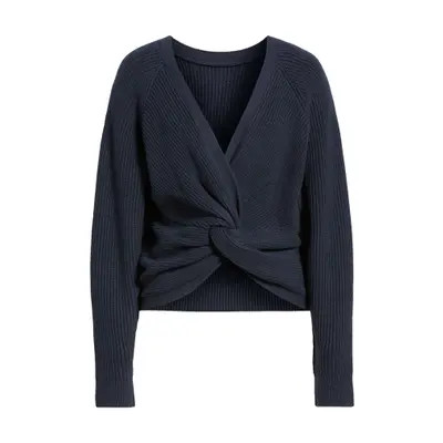 Open Edit Softluxe Twist Reversible Sweater in Black at Nordstrom, Size Small | Nordstrom