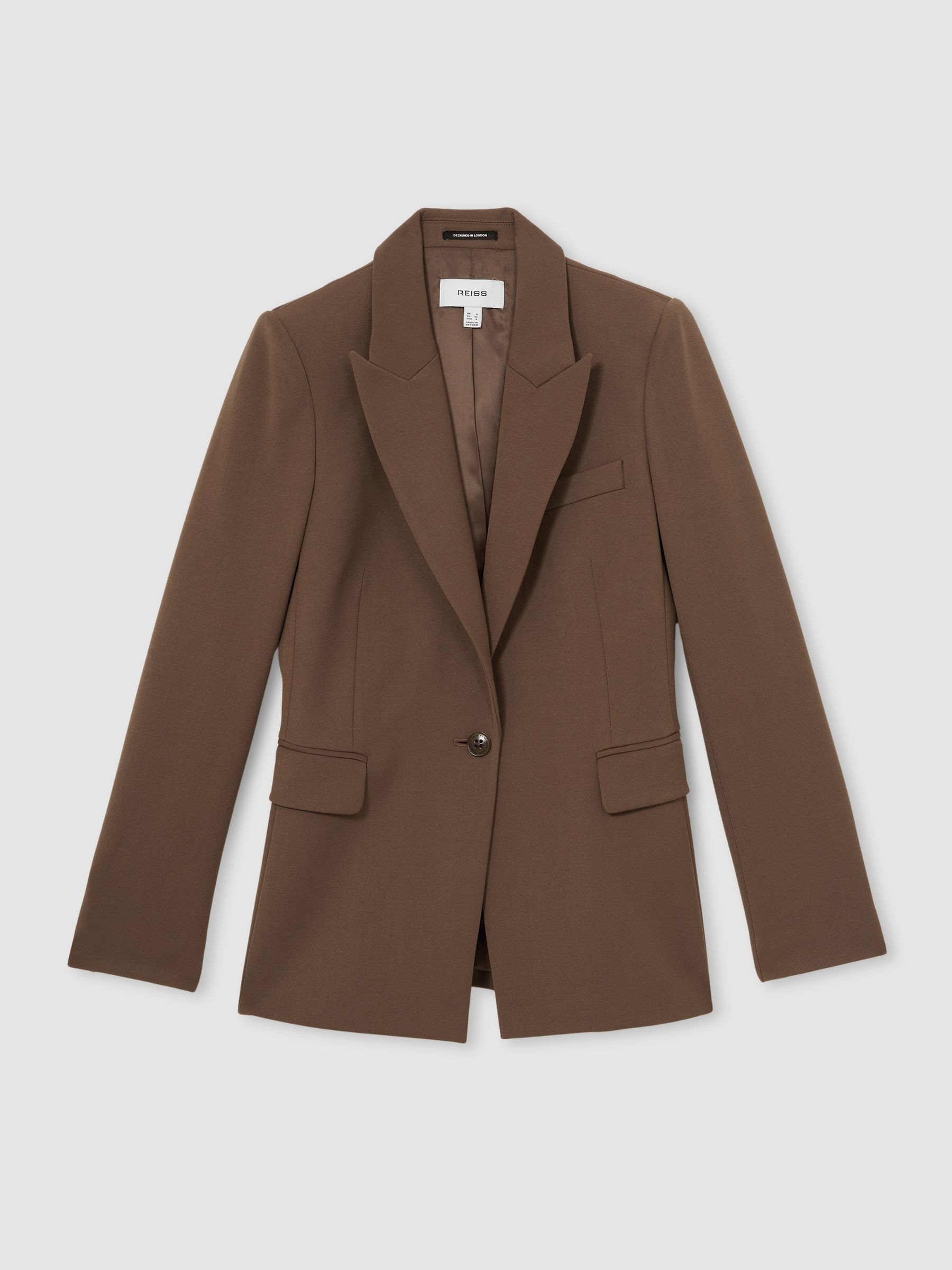 Tailored Single Breasted Suit Blazer in Mink Neutral | Reiss US