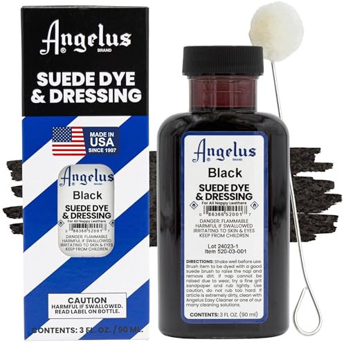 Angelus Suede Dye - Black - 3 oz Premium Liquid Dye for Suede, Nubuck, and Nappy Leather | Amazon (US)