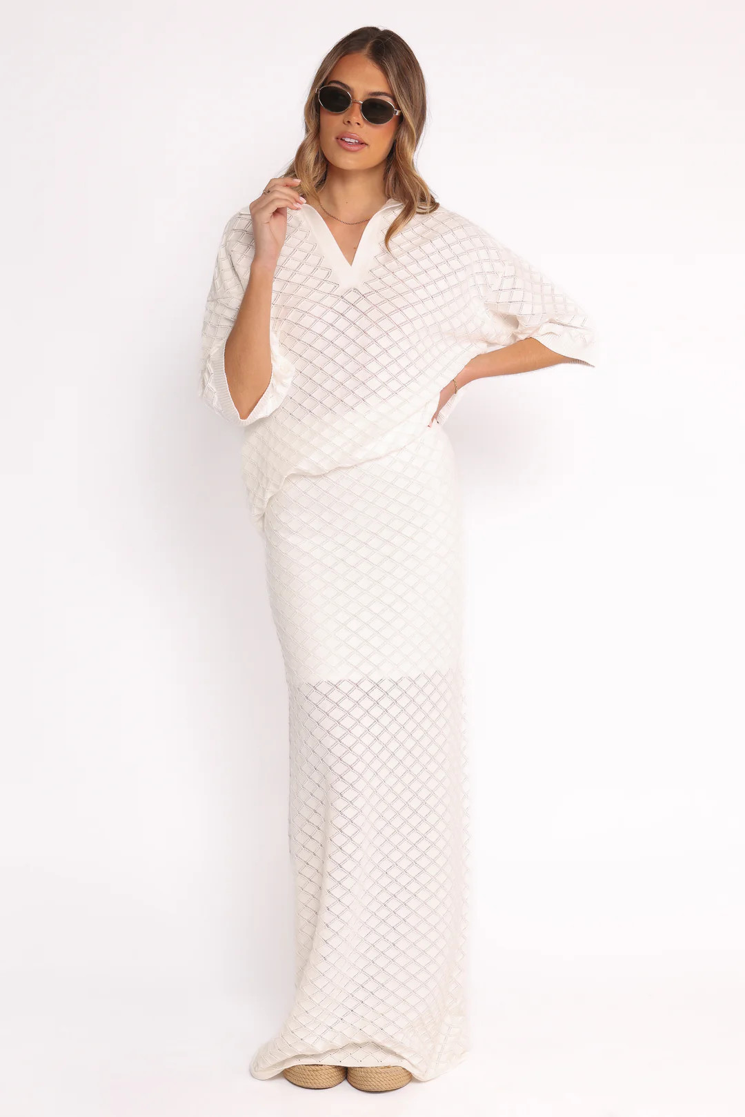 Meera Midi Skirt - White | Petal & Pup (US)