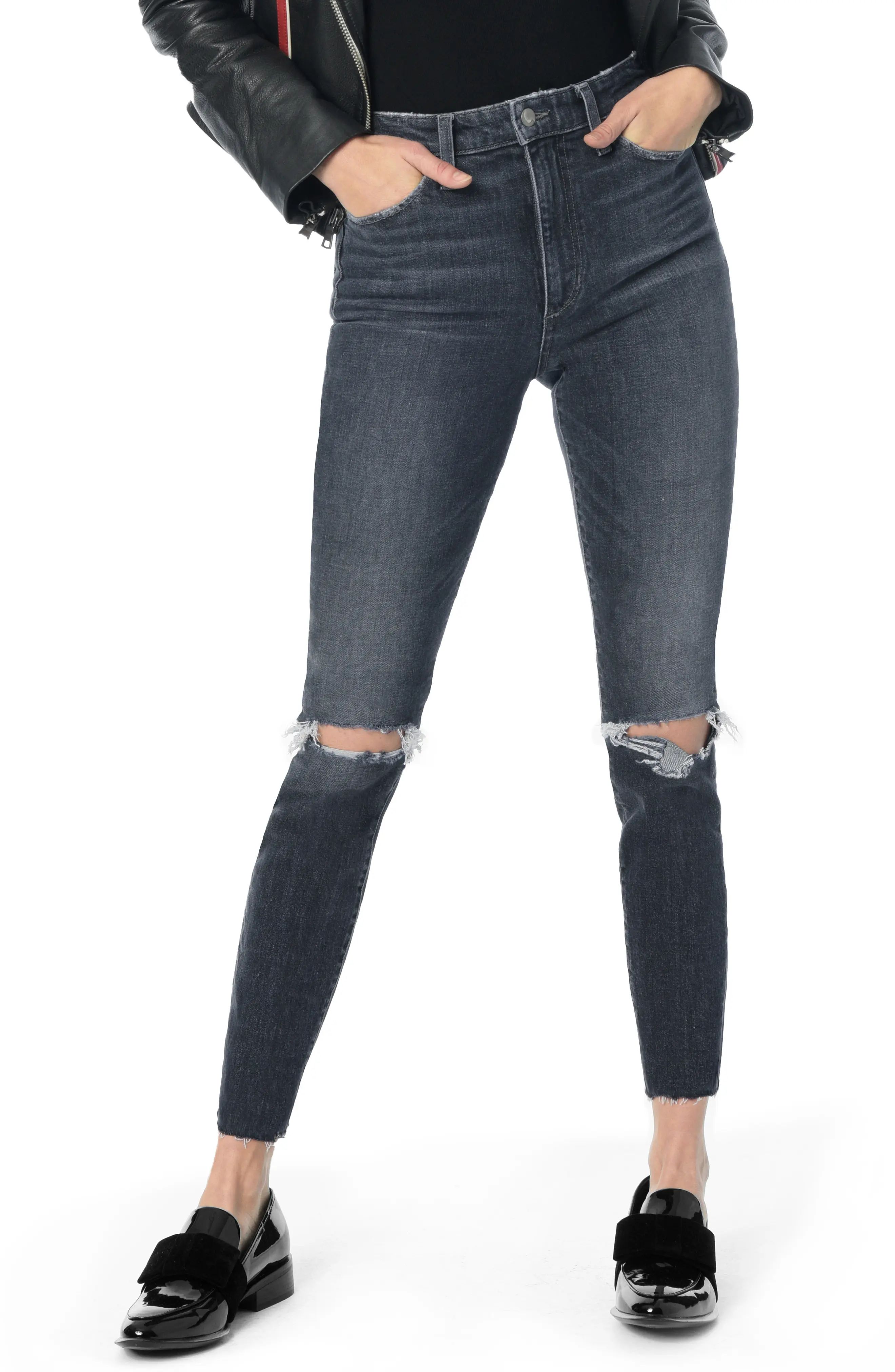 Joe's Charlie Ripped High Waist Ankle Skinny Jeans (Kaylie) | Nordstrom