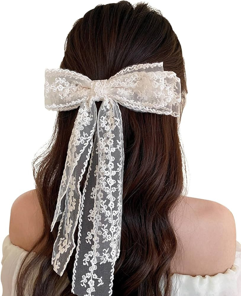Lace Hair Bows and Clips Set, Cute Alligator Barrettes with Hair Accessories for Women and Girls ... | Amazon (US)