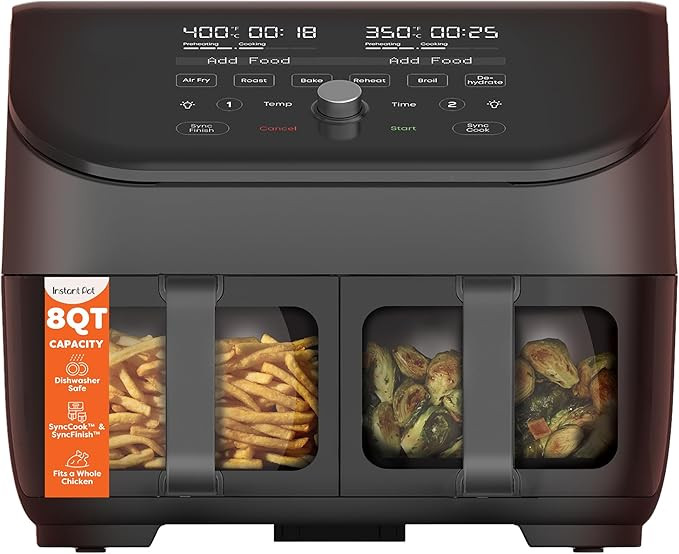 Instant Pot Vortex Plus XL 8QT ClearCook Air Fryer, Clear Windows, Custom Programming, 8-in-1 Fun... | Amazon (US)