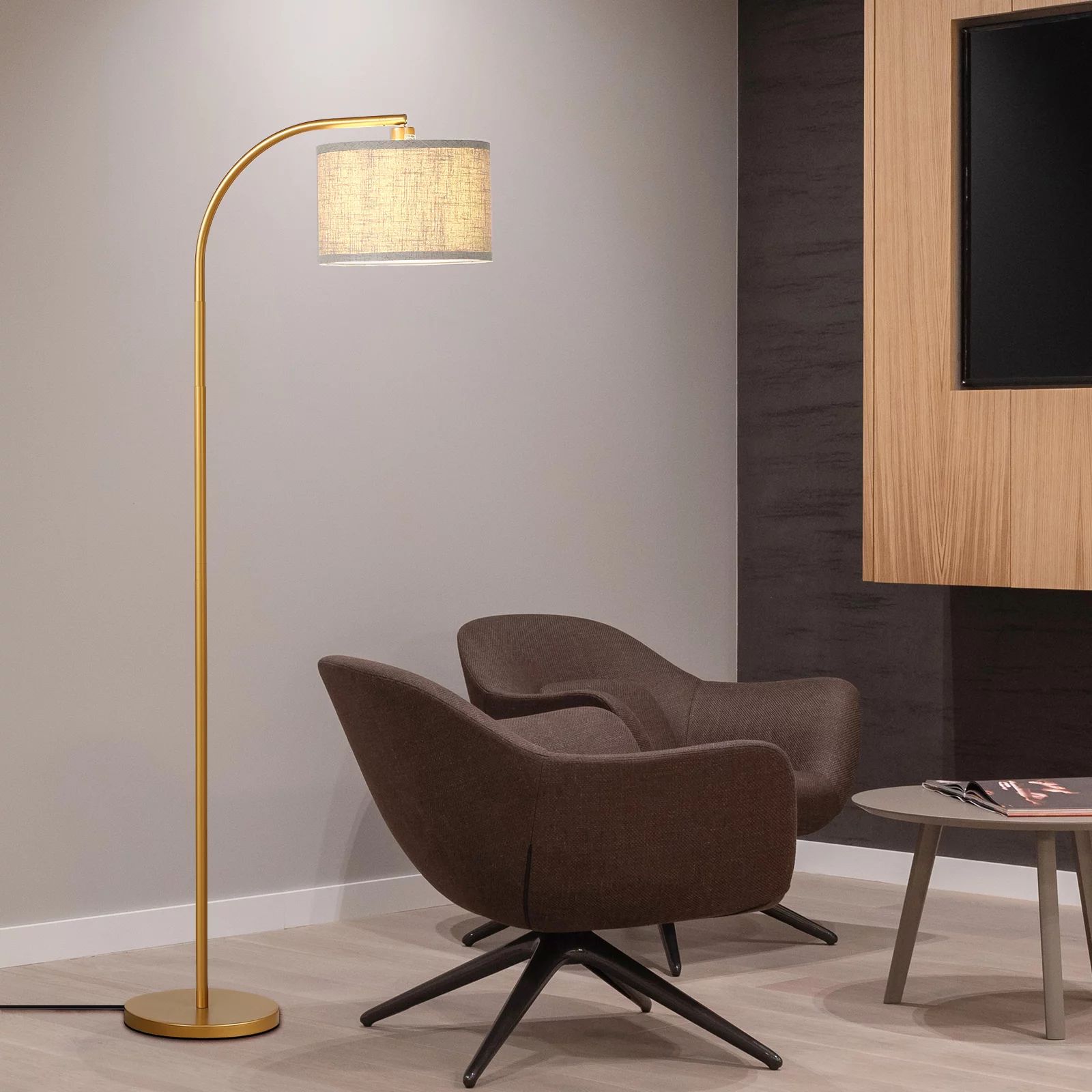 DEWENWILS Modern Arched Floor Lamps, 63.4-inches Gold Standing Arc Corner Lamp, Metal - Walmart.c... | Walmart (US)