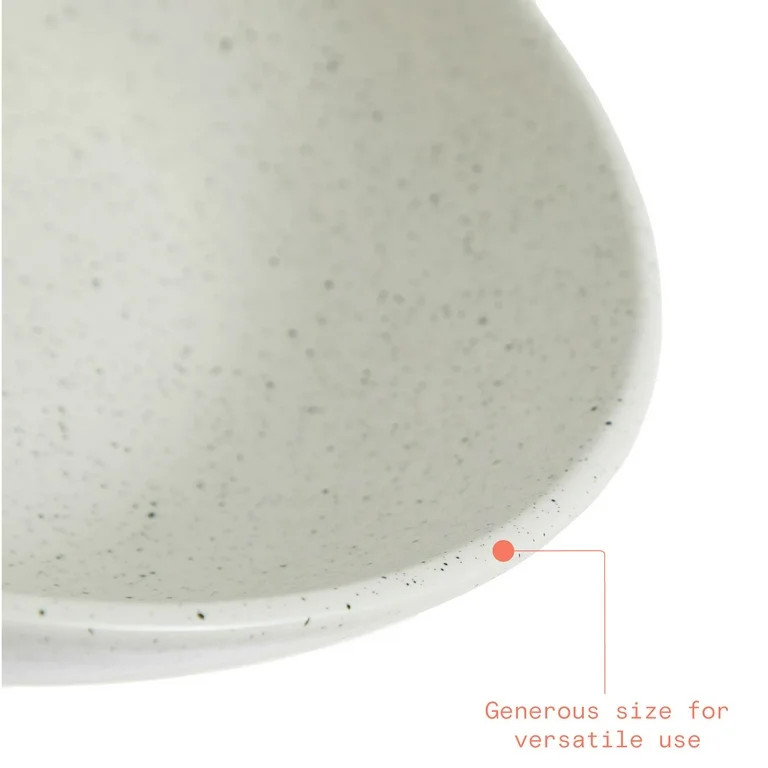 Beautiful 12" Round Speckled White Ceramic Bowl by Drew Barrymore | Walmart (US)