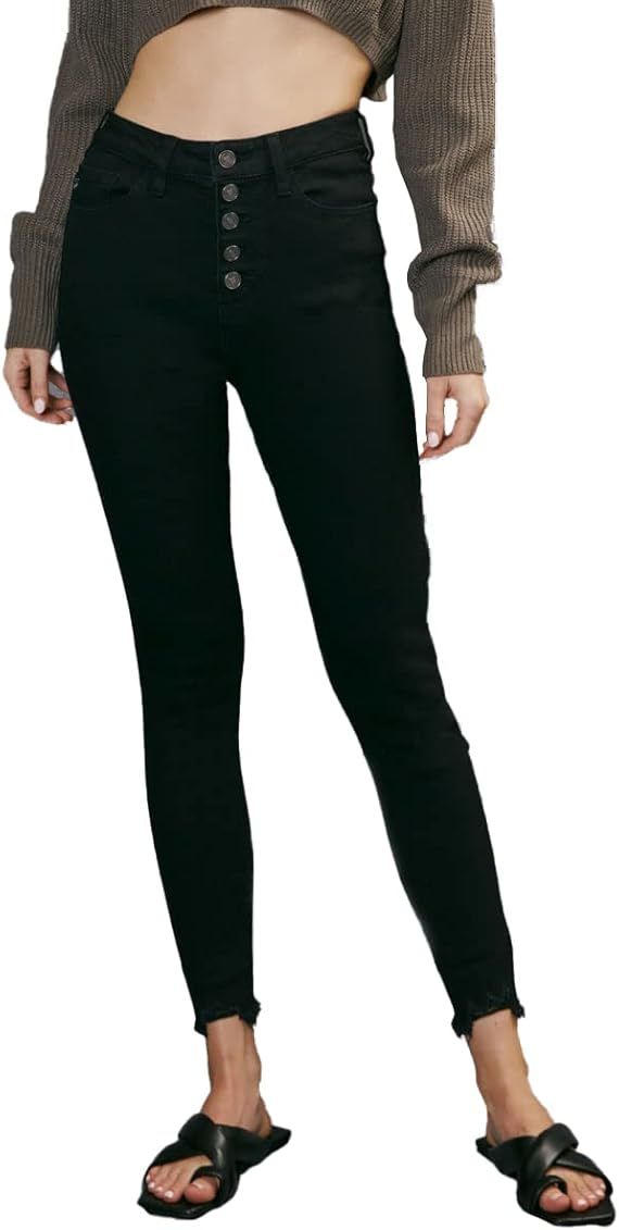 SALT TREE Kan Can Women's High Rise Button Fly Super Skinny Jeans - kc7273 | Amazon (US)