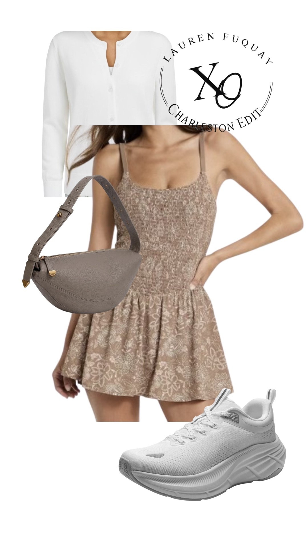 Coffee run, but make it Charleston. ☕️🤍

Planning to wear this for an early morning coffee run and strolling the charming streets of Charleston. This neutral floral mini dress paired with a lightweight cardigan, comfortable white sneakers, and a taupe shoulder bag is the perfect mix of effortless and polished.

If you’re searching for Charleston outfit ideas, Charleston vacation outfits, coffee run outfit, summer travel outfit, coastal style, neutral dress outfit, comfortable walking sneakers, weekend getaway outfits, old money aesthetic, elevated casual style, vacation fashion, and lightweight cardigan outfits, this look is an easy favorite.

Everything in this outfit is linked below. ✨

#LTKootd #LTKTravel #LTKPetite