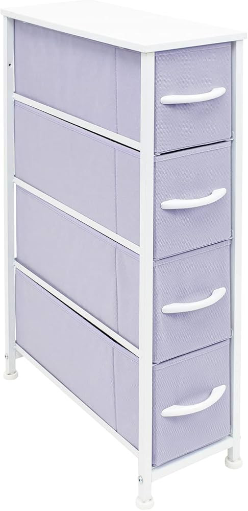 Sorbus Kids Narrow Dresser with 4 Drawers - Vertical Slim Storage Chest of Drawers with Steel Fra... | Amazon (US)