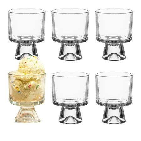 8oz Glass Trifle Bowl Set of 6, Serving Bowl with Stand for Fruit Dessert Salad, Small Clear Dessert Cups for Pudding Parfait Sundae | Walmart (US)