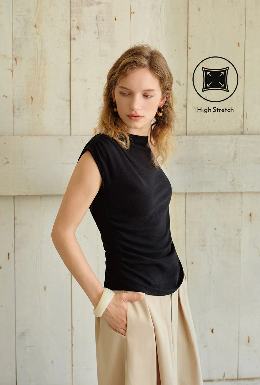 Devito Jersey Cotton Top - Black | Petite Studio NYC