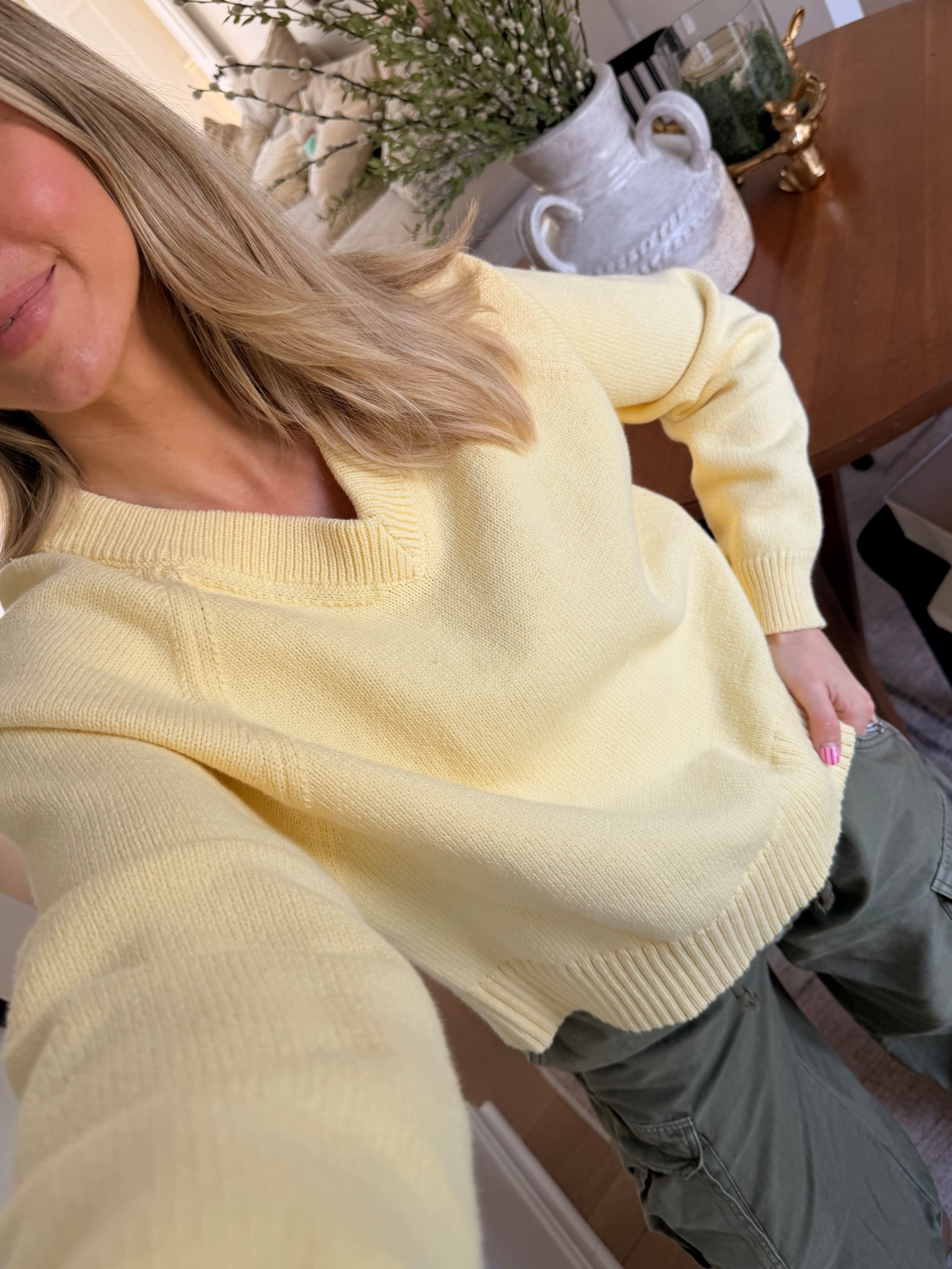 Size medium sweater
Size small cargo pants 

#LTKmomlife #LTKdayinmylife #LTKootd