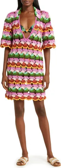 Bananas Stripe Crochet Cover-Up Dress | Nordstrom