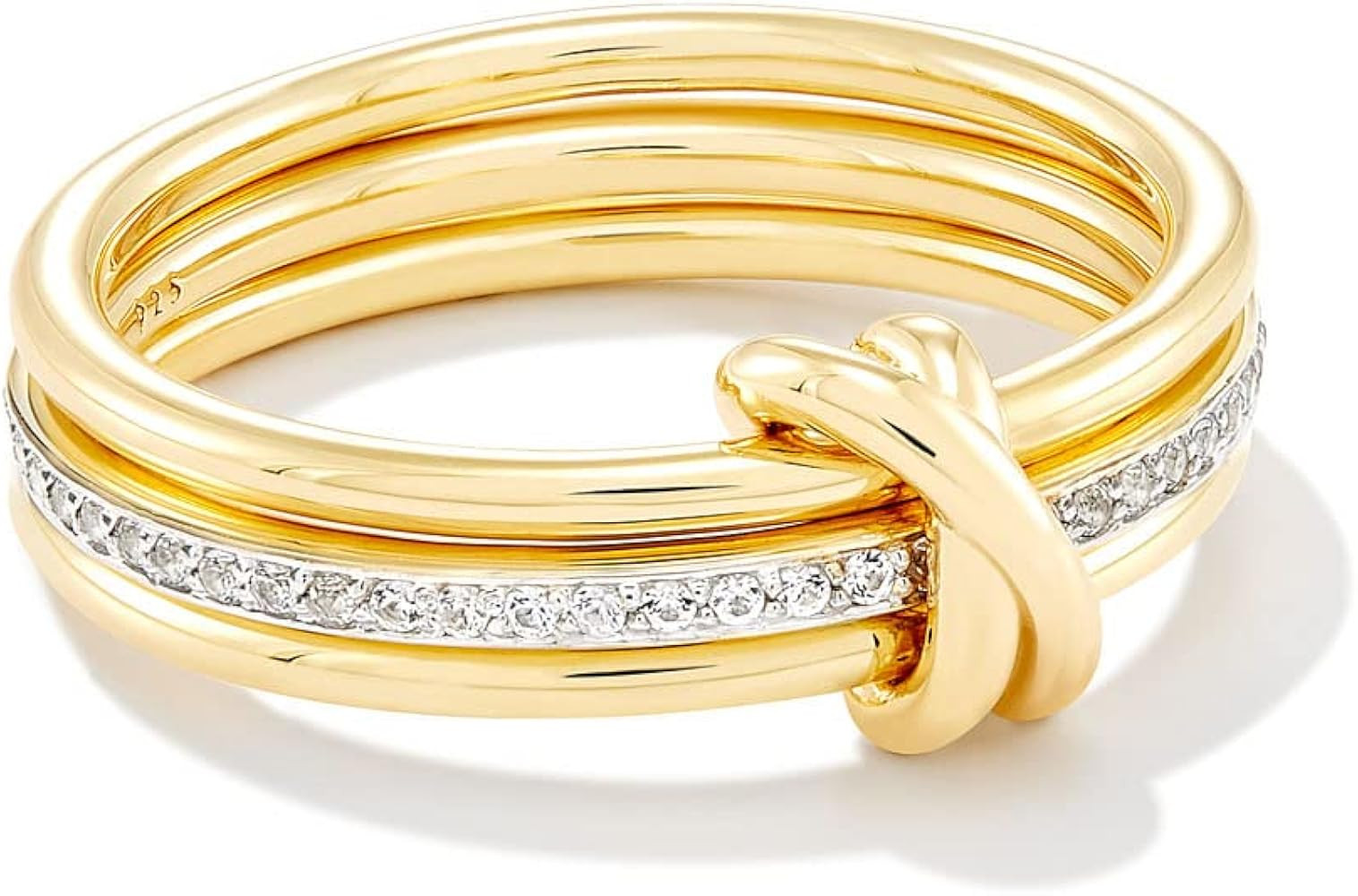 Kendra Scott Tia 18k Gold Vermeil Band Ring in White Sapphire, Fine Jewelry for Women | Amazon (US)