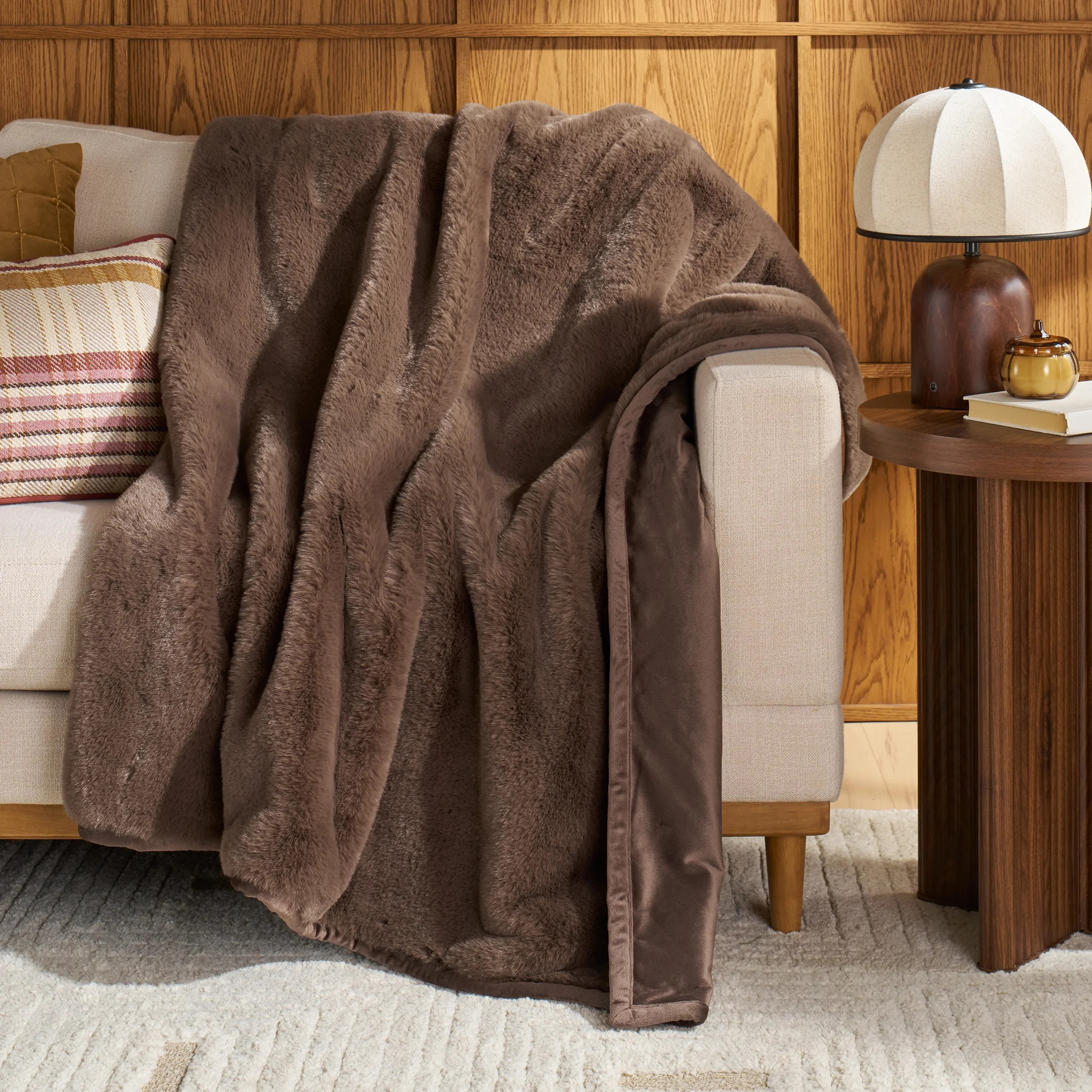 Better Homes & Gardens Brown Leopard Faux Fur Oversized Throw, 50" x 72" | Walmart (US)