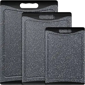 Extra Large Cutting Boards, Plastic Cutting Boards for Kitchen (Set of 3), Dark Grey | Amazon (US)