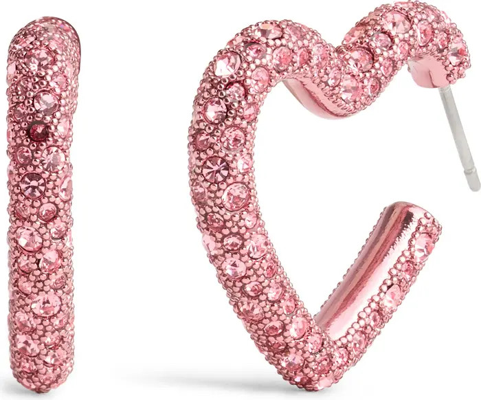Pavé Heart Hoop Earrings | Nordstrom