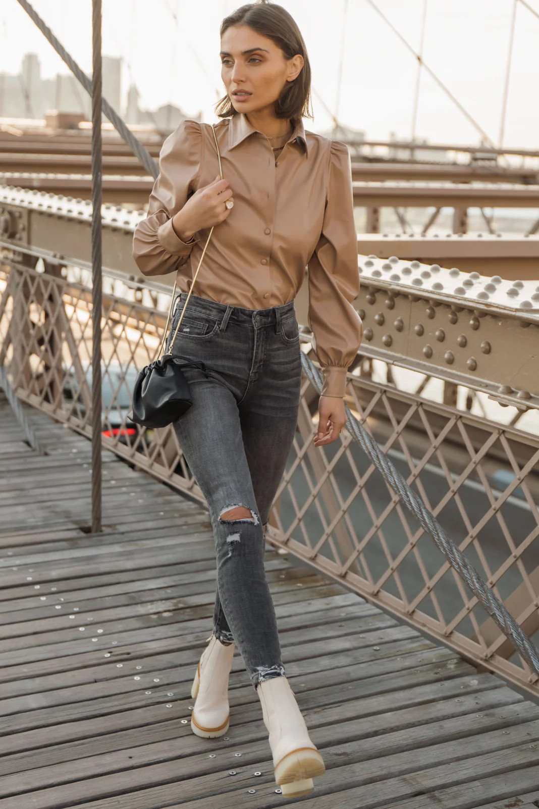 Melrose Vegan Leather Shirt - böhme | Böhme US